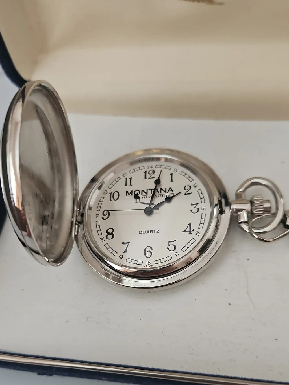 Montana Silversmiths Flower Engraved Silver-Tone Pocket Watch with Chain